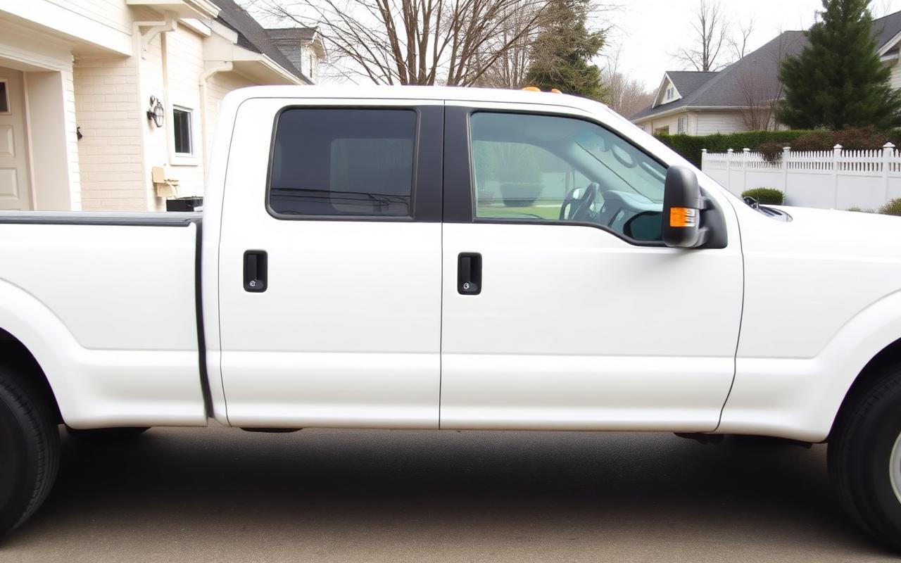 Plain unbranded white work truck with no logo or lettering