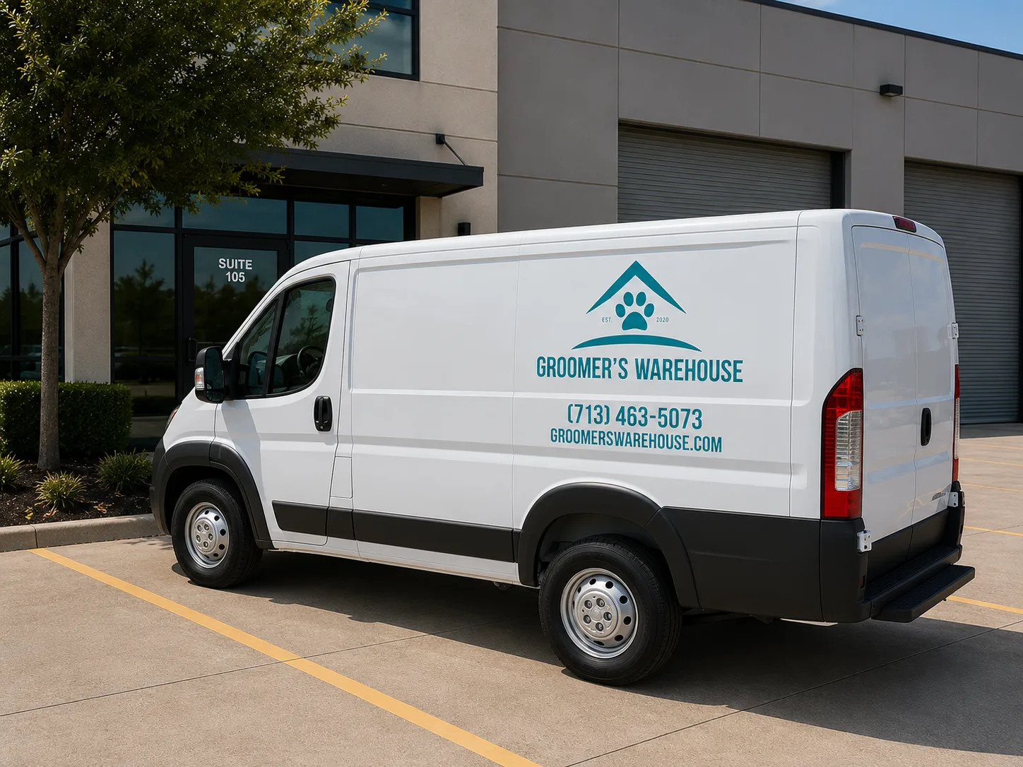 Groomers Warehouse — Service Van branding by Workhorse Branding